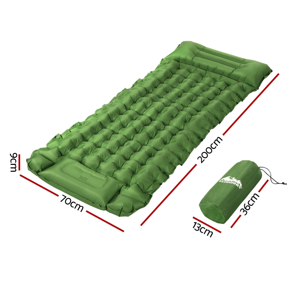 Inflatable Mattresses: Weisshorn Self Inflating Mattress Camping Sleeping Mat Air Bed Pad Single Pillow