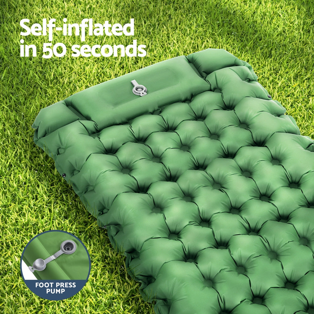 Inflatable Mattresses: Weisshorn Self Inflating Mattress Camping Sleeping Mat Air Bed Pad Single Pillow