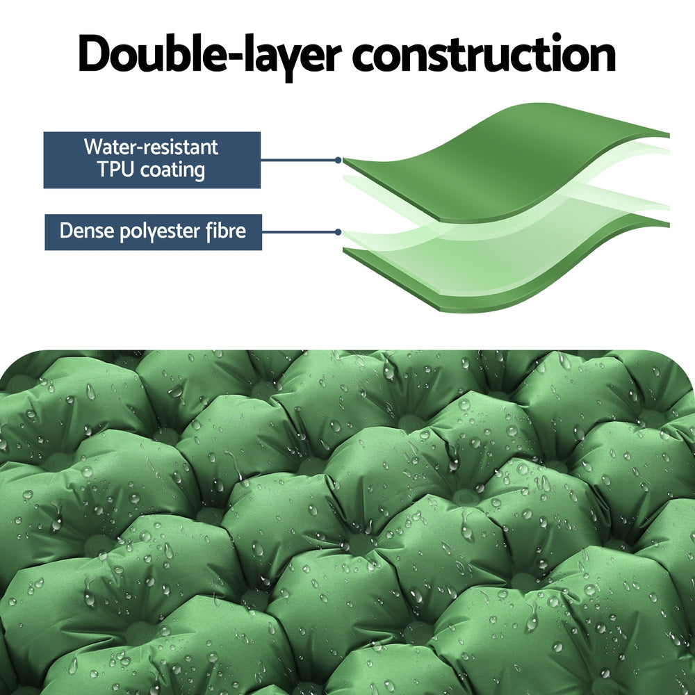 Inflatable Mattresses: Weisshorn Self Inflating Mattress Camping Sleeping Mat Air Bed Pad Single Pillow