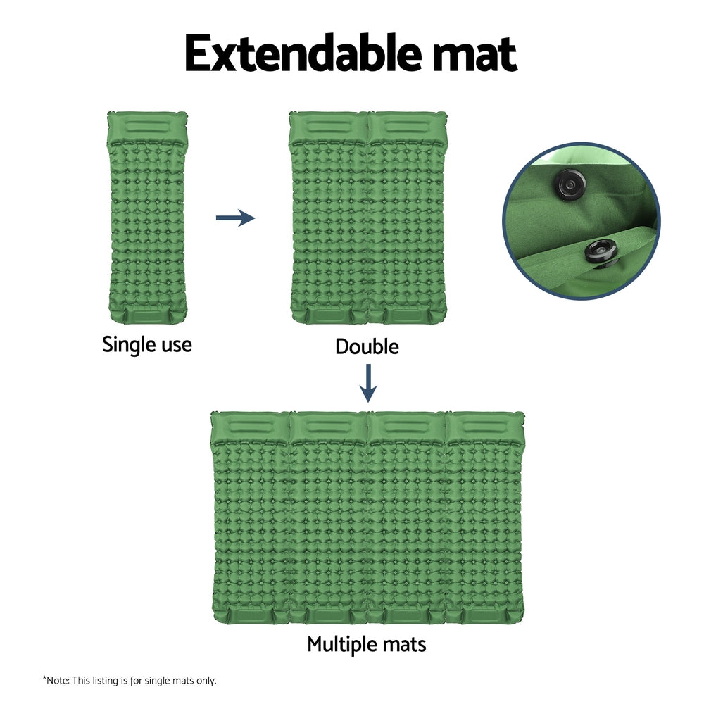 Inflatable Mattresses: Weisshorn Self Inflating Mattress Camping Sleeping Mat Air Bed Pad Single Pillow