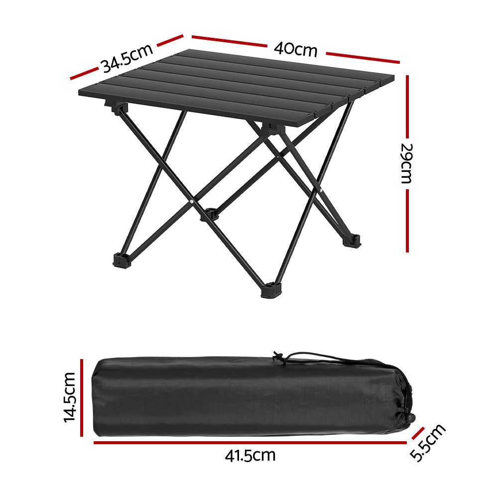 Camp Furniture: Weisshorn Folding Camping Table 40CM Roll Up Outdoor Picnic BBQ Aluminium Desk
