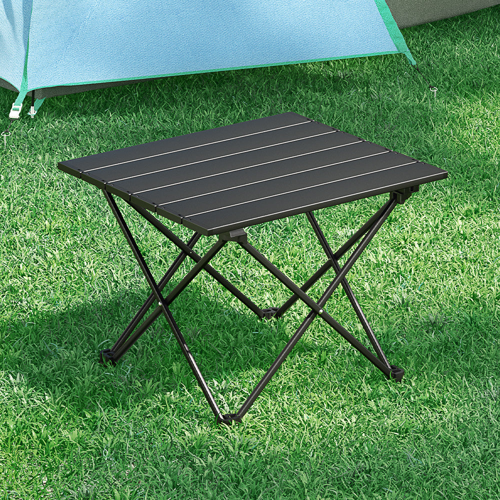 Camp Furniture: Weisshorn Folding Camping Table 40CM Roll Up Outdoor Picnic BBQ Aluminium Desk