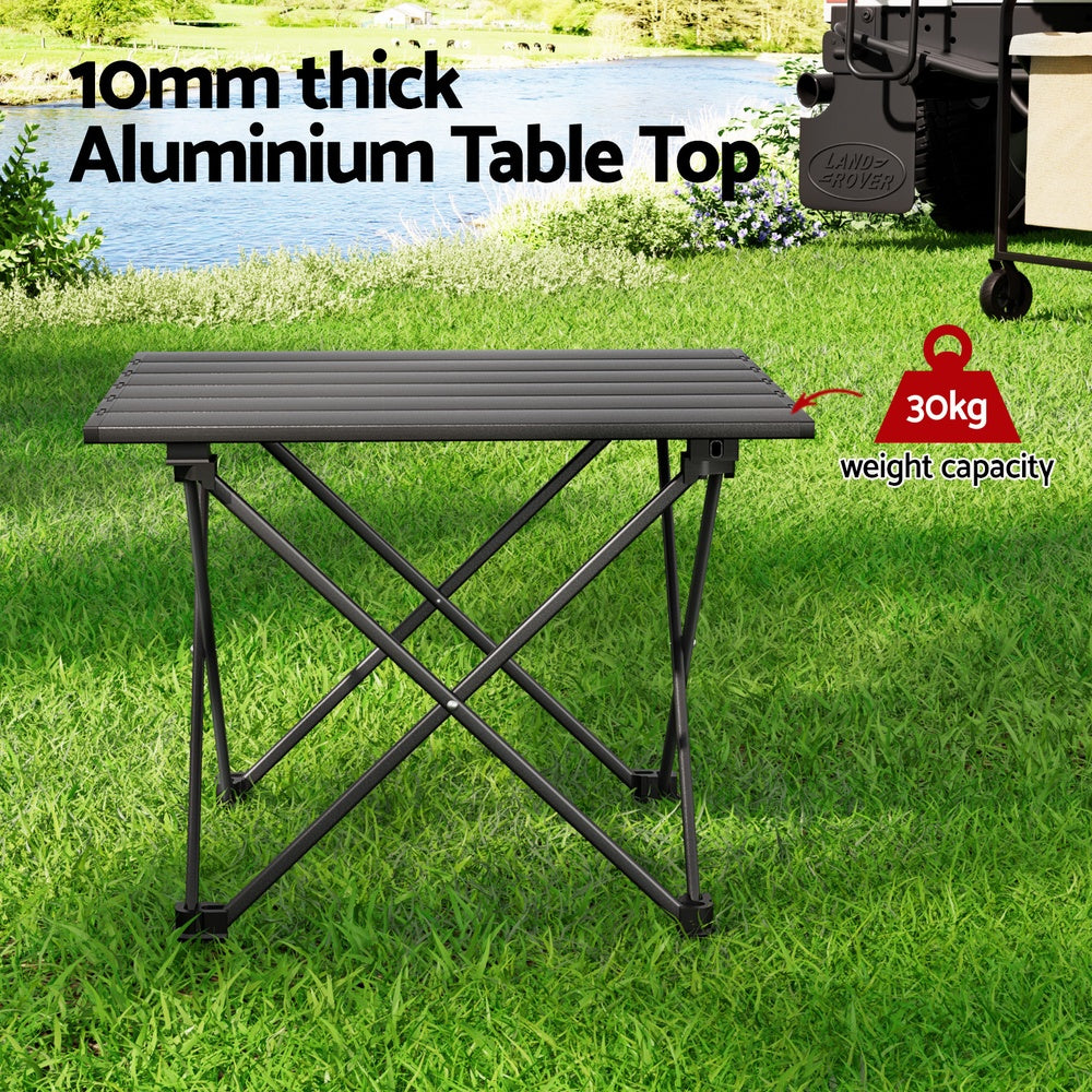 Camp Furniture: Weisshorn Folding Camping Table 40CM Roll Up Outdoor Picnic BBQ Aluminium Desk