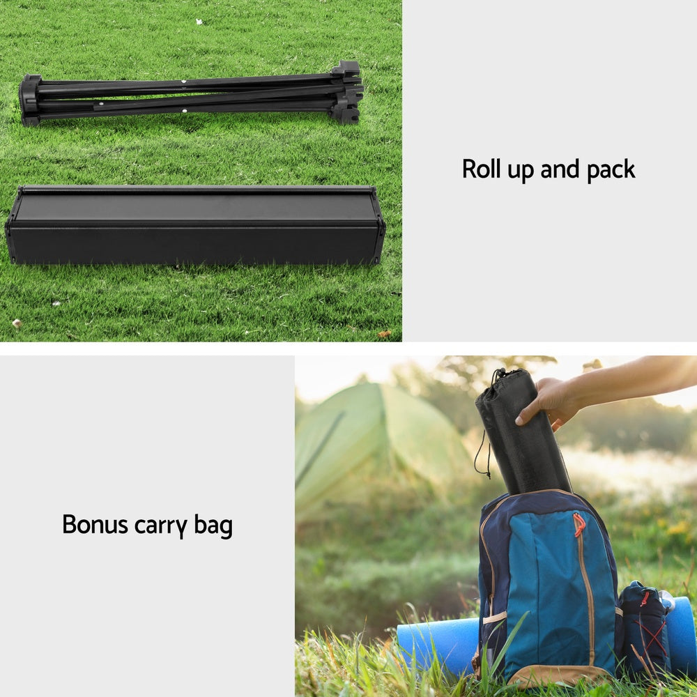 Camp Furniture: Weisshorn Folding Camping Table 40CM Roll Up Outdoor Picnic BBQ Aluminium Desk