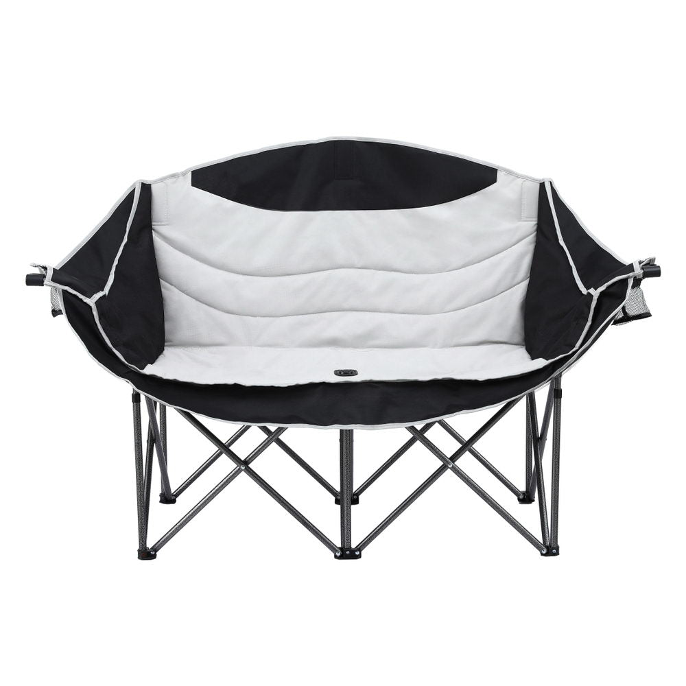 Camp Furniture: Weisshorn Camping Chair Double Folding Moon Chair Portable Seat 240KG