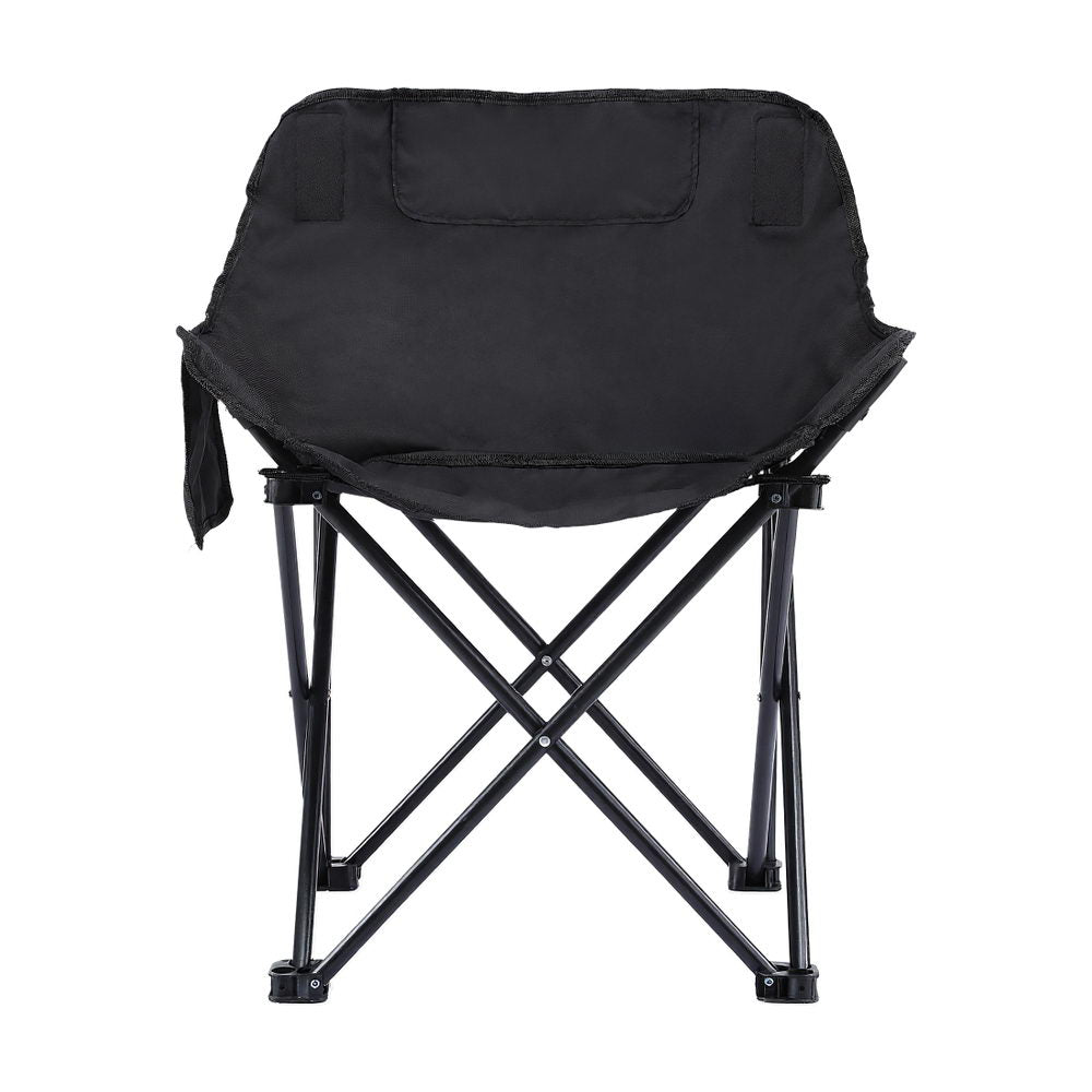 Camp Furniture: Weisshorn Folding Camping Moon Chair Portable Seat Weight Capacity 120KG Black