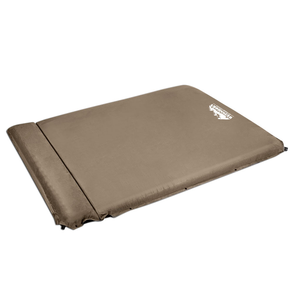 Inflatable Mattresses: Weisshorn Self Inflating Mattress 10CM Camping Sleeping Mat Air Double Coffee