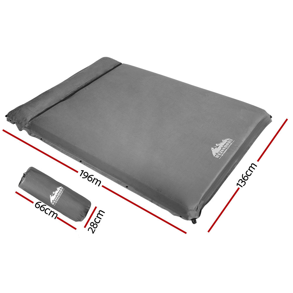 Inflatable Mattresses: Weisshorn Self Inflating Mattress 10CM Camping Sleeping Mat Air Double Grey