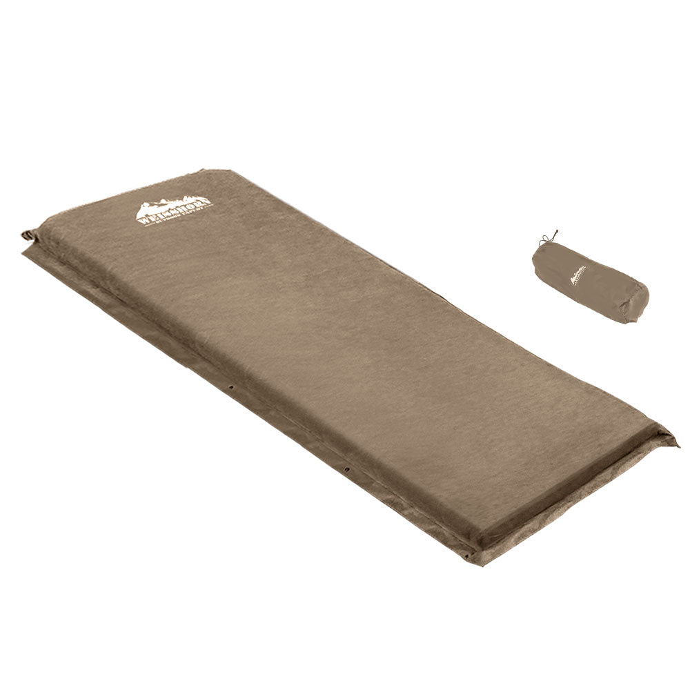 Inflatable Mattresses: Weisshorn Self Inflating Mattress Camping Sleeping Mat Air Bed Single Coffee