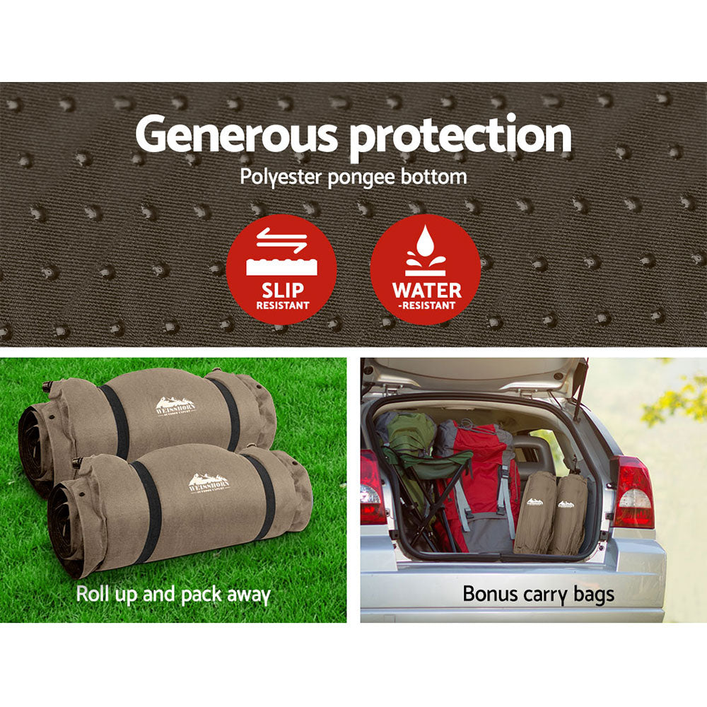 Inflatable Mattresses: Weisshorn Self Inflating Mattress Camping Sleeping Mat Air Bed Double Set Coffee
