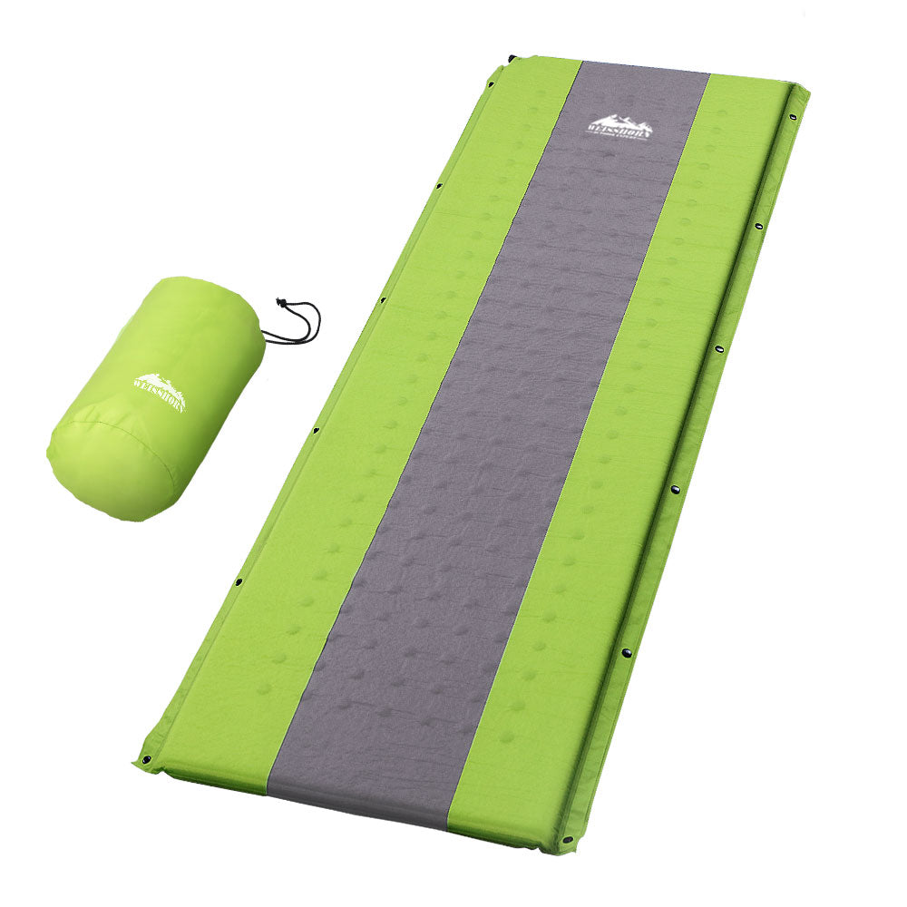Inflatable Mattresses: Weisshorn Self Inflating Mattress Camping Sleeping Mat Air Bed Pad Single Green