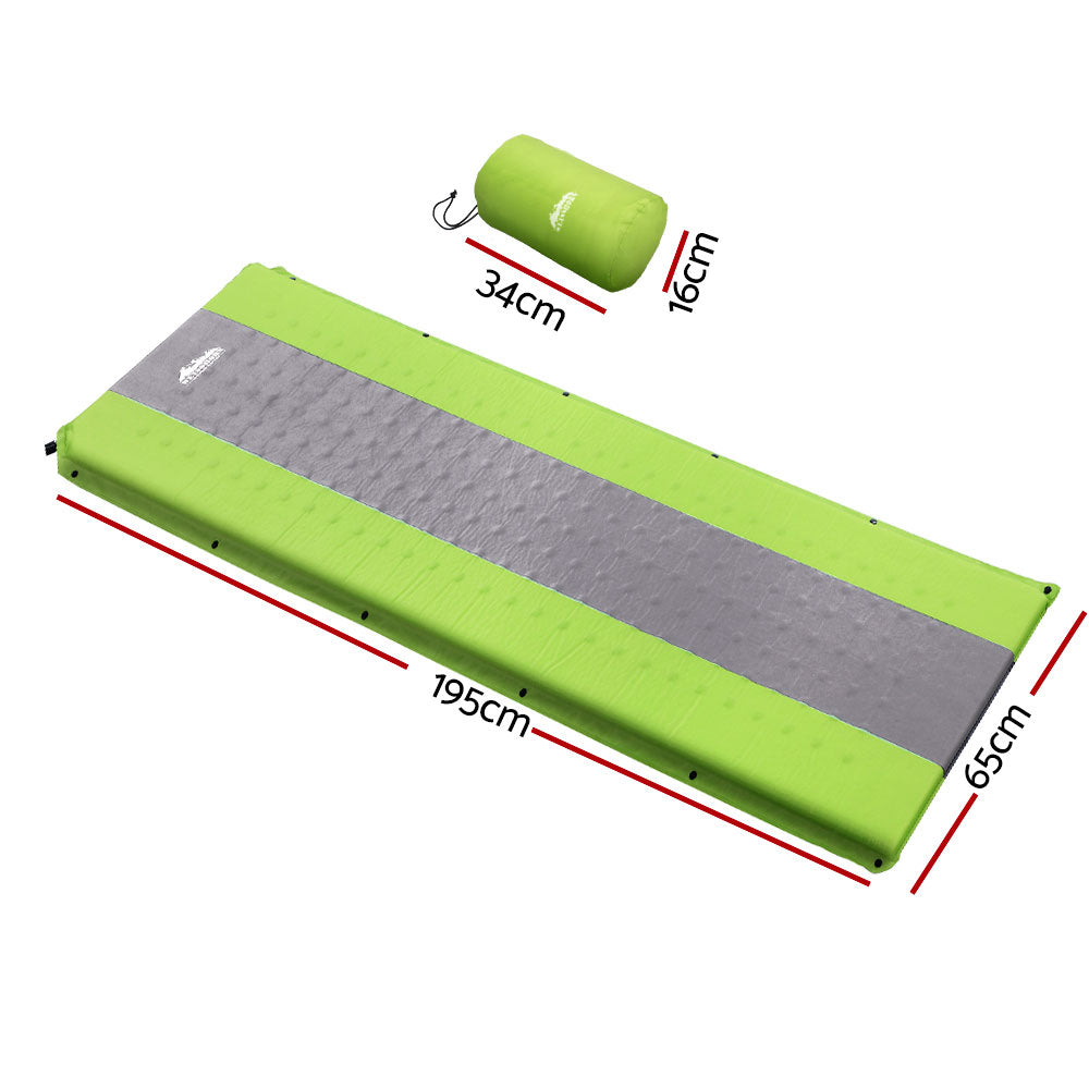 Inflatable Mattresses: Weisshorn Self Inflating Mattress Camping Sleeping Mat Air Bed Pad Single Green