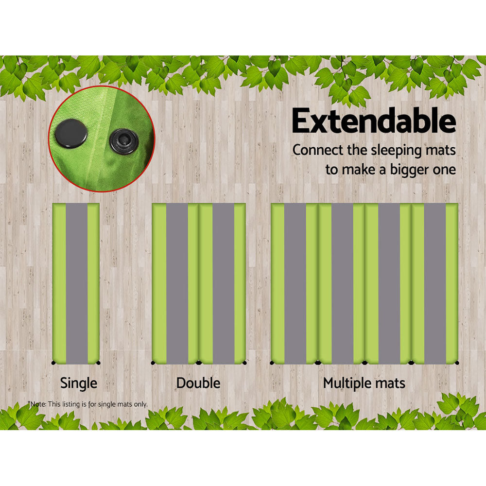 Inflatable Mattresses: Weisshorn Self Inflating Mattress Camping Sleeping Mat Air Bed Pad Single Green
