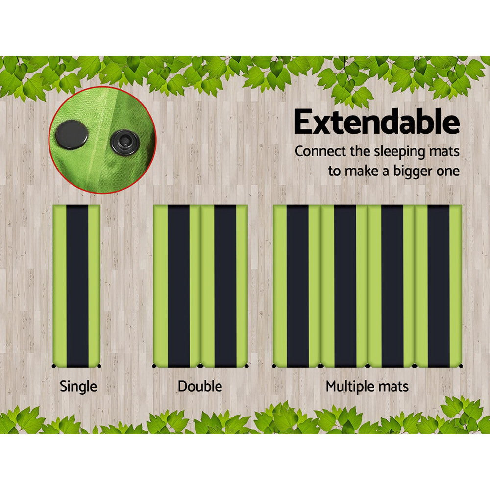 Inflatable Mattresses: Weisshorn Self Inflating Mattress Camping Sleeping Mat Air Bed Pad Double Green