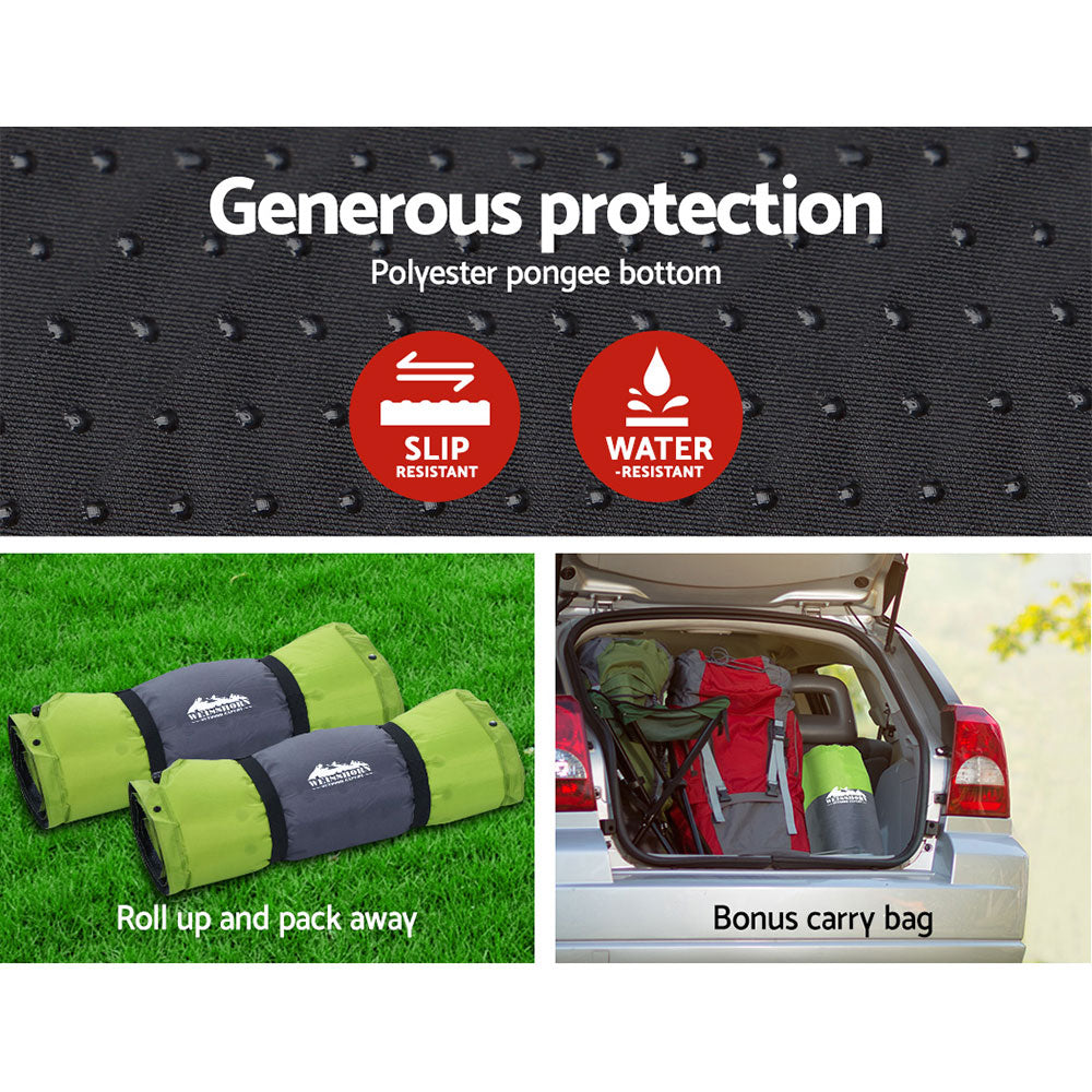 Inflatable Mattresses: Weisshorn Self Inflating Mattress Camping Sleeping Mat Air Bed Pad Double Green