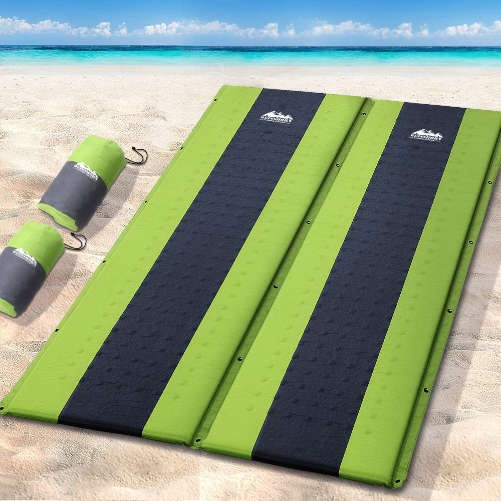 Inflatable Mattresses: Weisshorn Self Inflating Mattress Camping Sleeping Mat Air Bed Pad Double Green