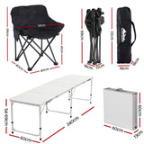 Weisshorn 7pc Camping Table Chair Set Outdoor Folding Aluminium Portable Picnic