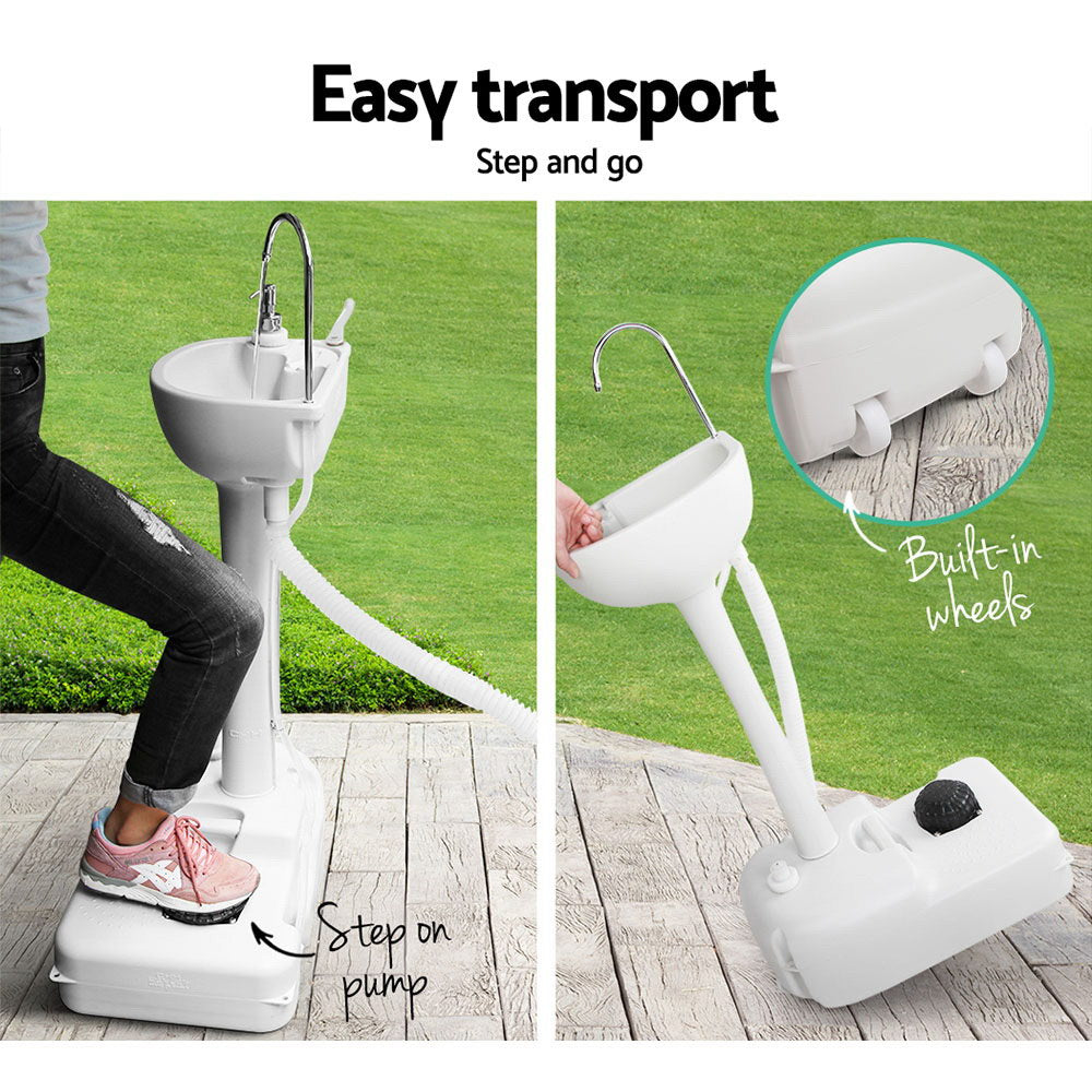 Kitchen & Bathroom DIY: Weisshorn Camping Basin Portable Hand Wash Sink Stand 19L Capacity