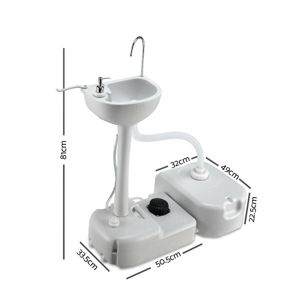 Kitchen & Bathroom DIY: Weisshorn Camping Basin Portable Hand Wash Sink Stand 43L Capacity