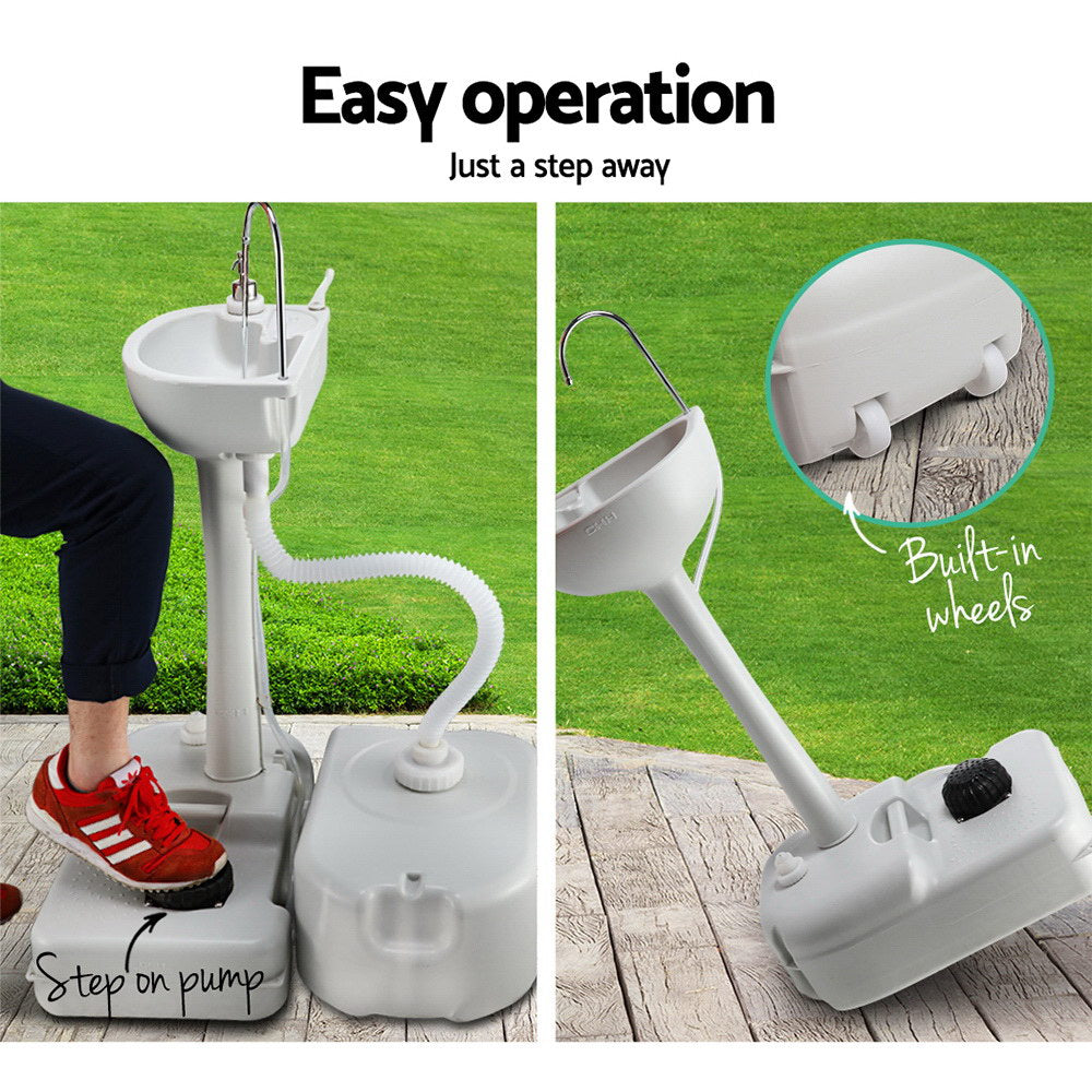 Kitchen & Bathroom DIY: Weisshorn Camping Basin Portable Hand Wash Sink Stand 43L Capacity
