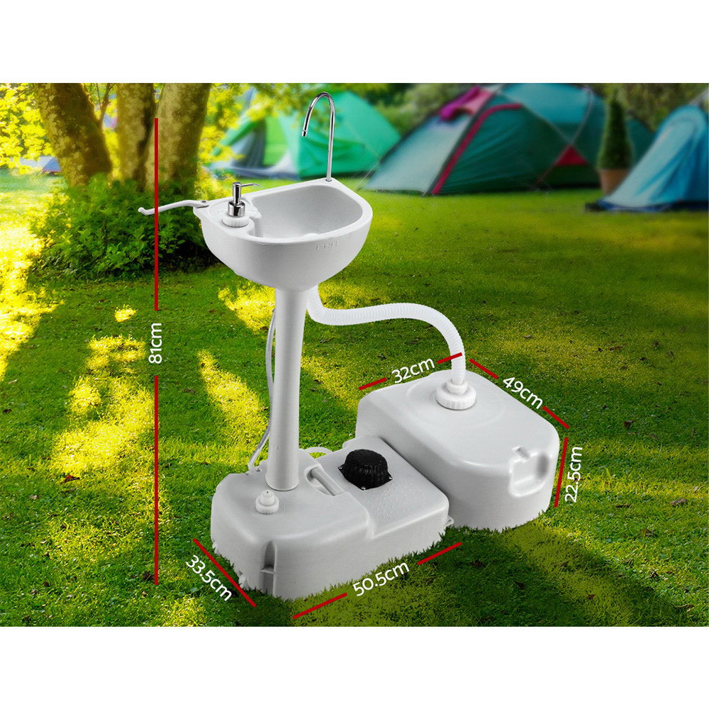 Kitchen & Bathroom DIY: Weisshorn Camping Basin Portable Hand Wash Sink Stand 43L Capacity