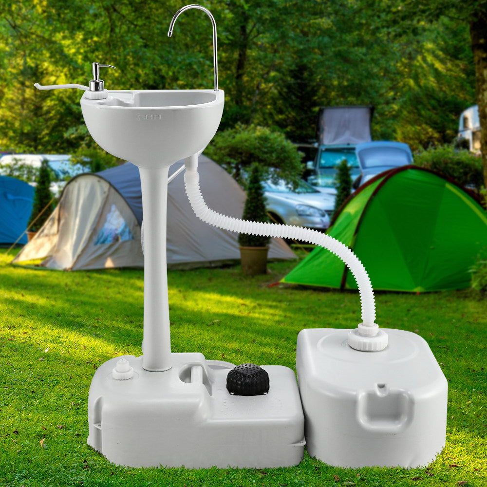 Kitchen & Bathroom DIY: Weisshorn Camping Basin Portable Hand Wash Sink Stand 43L Capacity