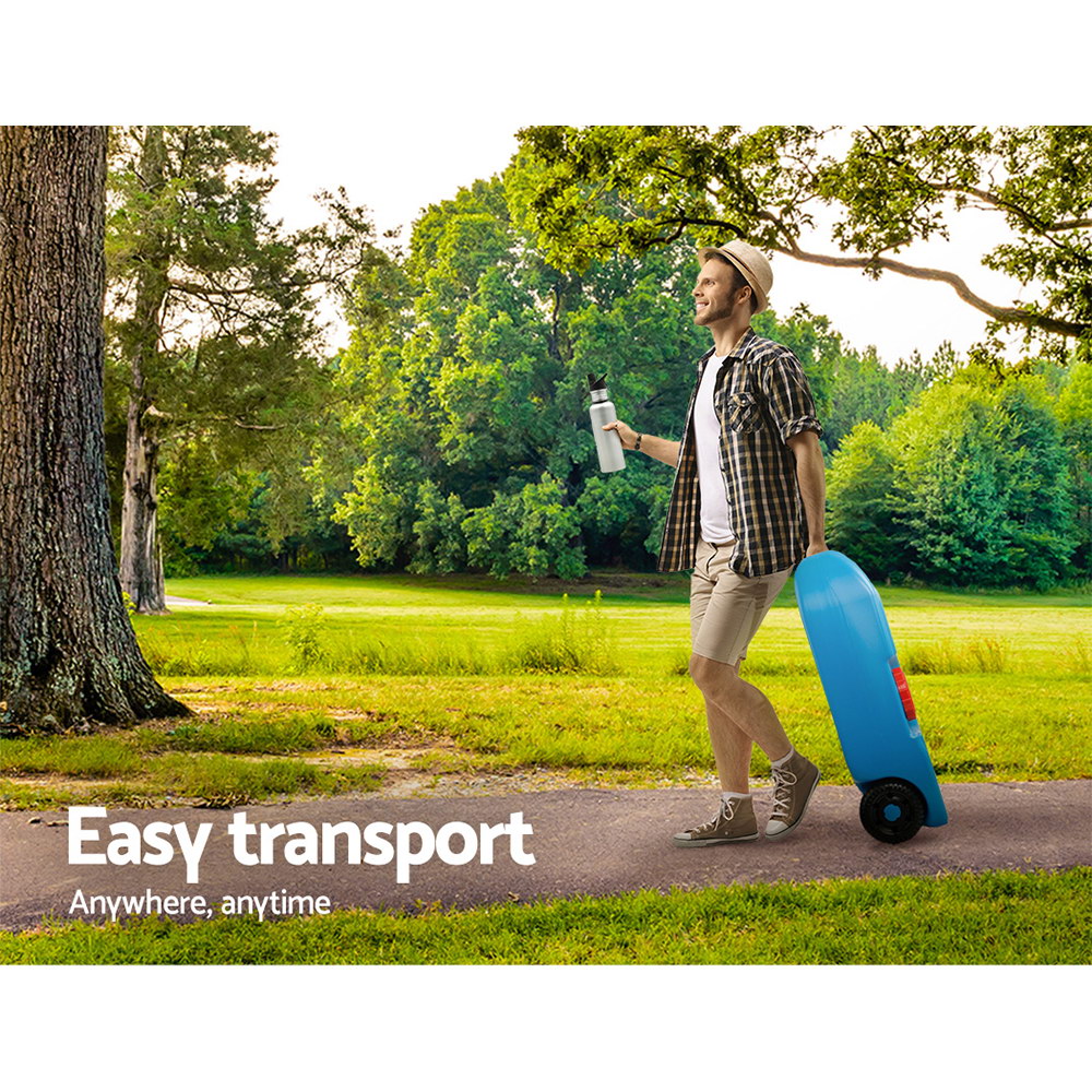 Portable Toilets & Showers: Weisshorn 40L Portable Wheel Water Tank Camping Caravan Storage Blue