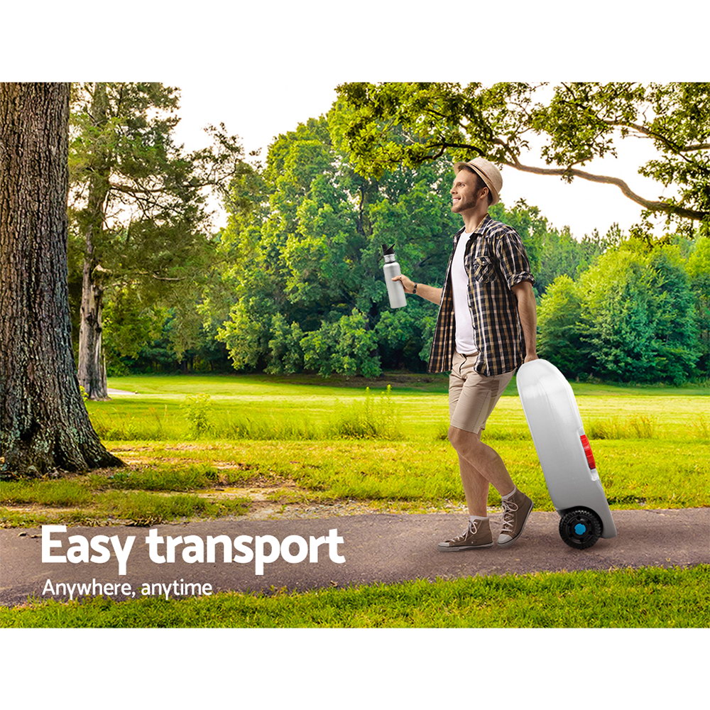 Portable Toilets & Showers: Weisshorn 40L Portable Wheel Water Tank Camping Caravan Storage Grey