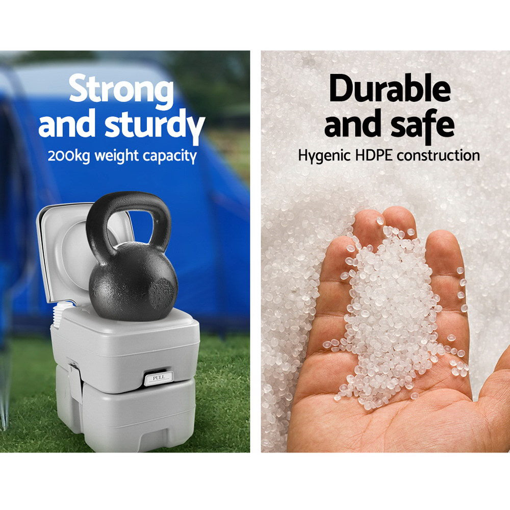 Portable Toilets & Showers: Weisshorn 20L Portable Camping Toilet Outdoor Flush Potty Boating