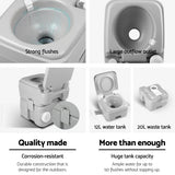 Portable Toilets & Showers: Weisshorn 20L Portable Camping Toilet Outdoor Flush Potty Boating