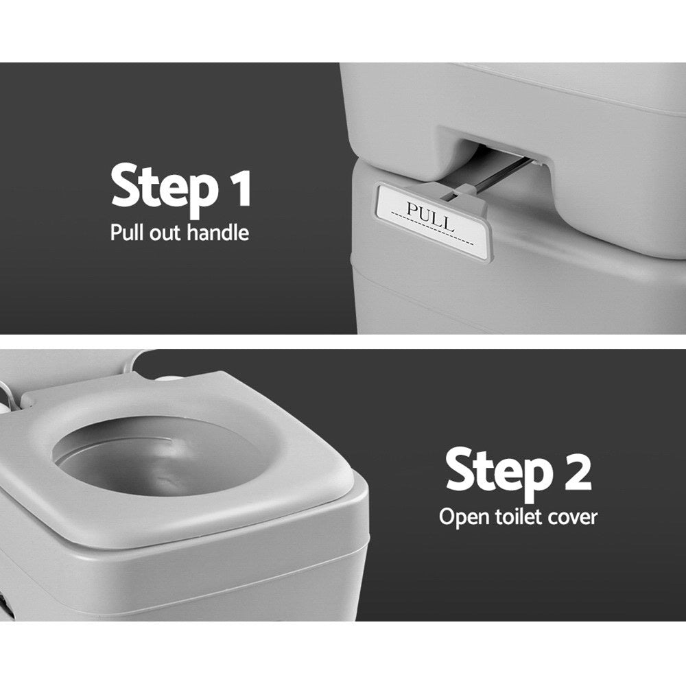 Portable Toilets & Showers: Weisshorn 20L Portable Camping Toilet Outdoor Flush Potty Boating