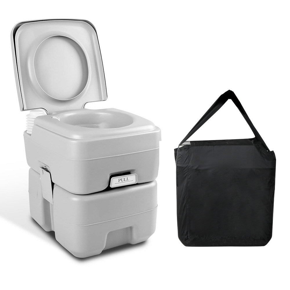 Portable Toilets & Showers: Weisshorn 20L Portable Camping Toilet Outdoor Flush Potty Boating With Bag