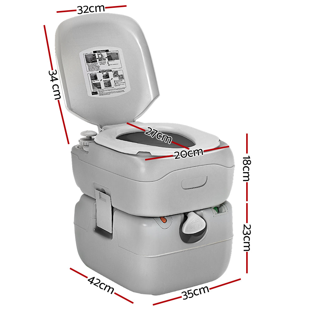 Portable Toilets & Showers: Weisshorn 22L Portable Camping Toilet Outdoor Flush Potty Boating