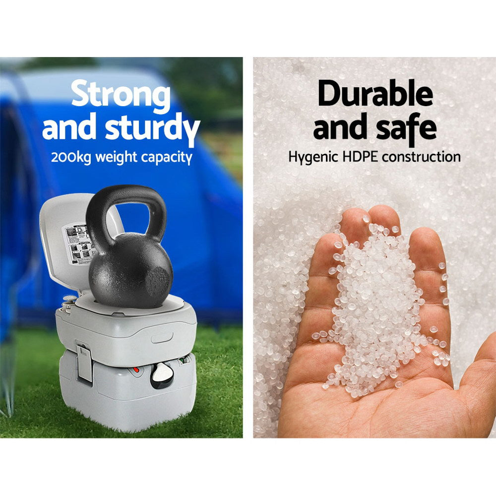 Portable Toilets & Showers: Weisshorn 22L Portable Camping Toilet Outdoor Flush Potty Boating