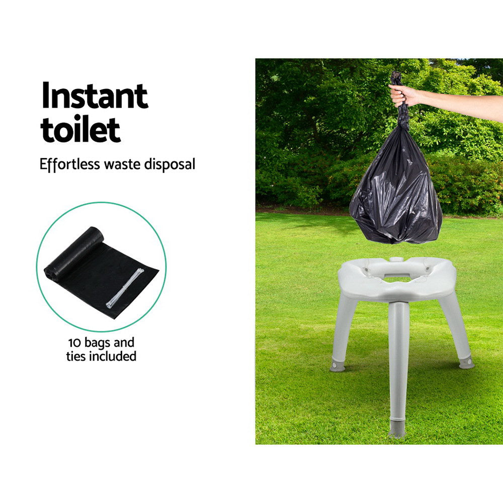 Portable Toilets & Showers: Weisshorn Portable Folding Toilet Camping Outdoor Caravan Plastic Bag