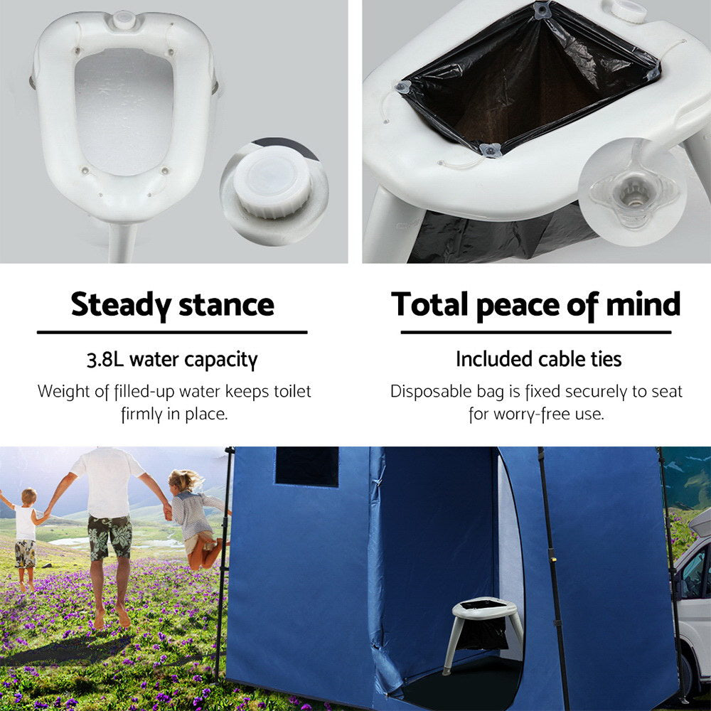 Portable Toilets & Showers: Weisshorn Portable Folding Toilet Camping Outdoor Caravan Plastic Bag