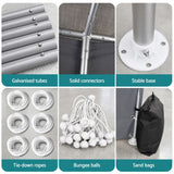 Instahut 3x6m Carports Canopy Tent Portable Garage Outdoor Steel Shelter Grey