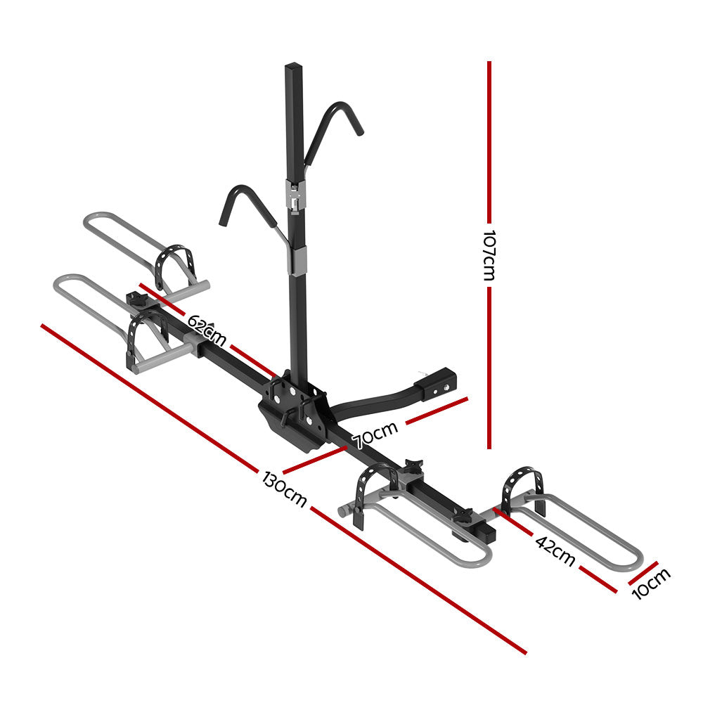 Bicycle Stands & Storage: Giantz 2 Bicycle Bike Carrier Rack Car 2" Hitch Mount Platform Foldable Black,Giantz 2 Bicycle Bike Carrier Rack Car 2" Hitch Mount Platform Foldable Black