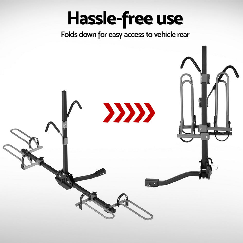 Bicycle Stands & Storage: Giantz 2 Bicycle Bike Carrier Rack Car 2" Hitch Mount Platform Foldable Black,Giantz 2 Bicycle Bike Carrier Rack Car 2" Hitch Mount Platform Foldable Black