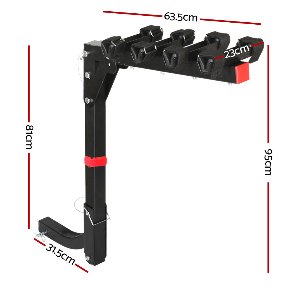 Bicycle Stands & Storage: Giantz 4 Bicycle Bike Carrier Rack Car 2" Hitch Mount Foldable Black,Giantz 4 Bicycle Bike Carrier Rack Car 2" Hitch Mount Foldable Black