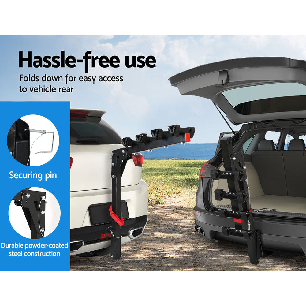 Bicycle Stands & Storage: Giantz 4 Bicycle Bike Carrier Rack Car 2" Hitch Mount Foldable Black,Giantz 4 Bicycle Bike Carrier Rack Car 2" Hitch Mount Foldable Black