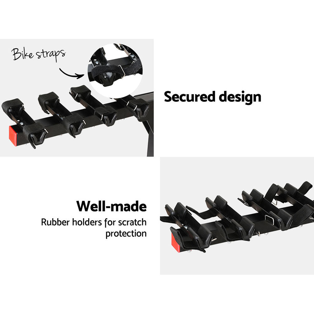 Bicycle Stands & Storage: Giantz 4 Bicycle Bike Carrier Rack Car 2" Hitch Mount Foldable Black,Giantz 4 Bicycle Bike Carrier Rack Car 2" Hitch Mount Foldable Black