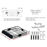 Giantz Universal Car Roof Rack Basket Luggage Vehicle Cargo Carrier 111cm Black