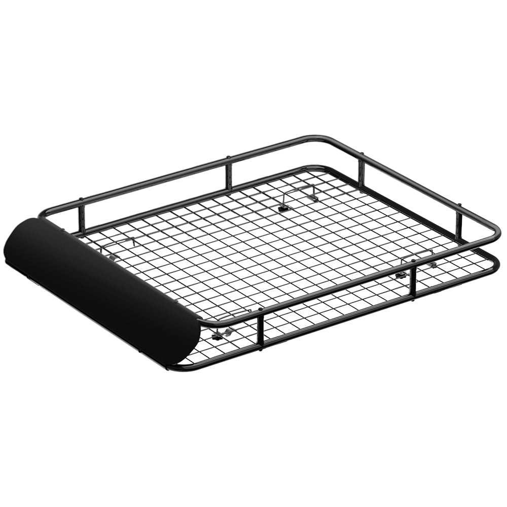 Cross Bar: Giantz Universal Car Roof Rack Basket Luggage Vehicle Cargo Carrier 123cm Black