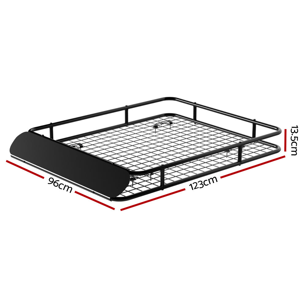 Cross Bar: Giantz Universal Car Roof Rack Basket Luggage Vehicle Cargo Carrier 123cm Black