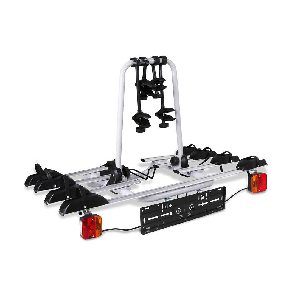 Bicycle Stands & Storage: Giantz 4 Bicycle Bike Carrier Rack Car Towbar Hitch Ball Mount Tail light Silver