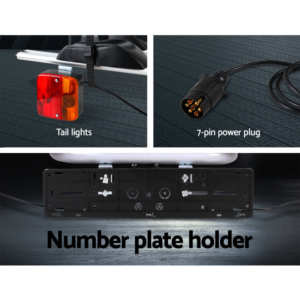 Bicycle Stands & Storage: Giantz 4 Bicycle Bike Carrier Rack Car Towbar Hitch Ball Mount Tail light Silver