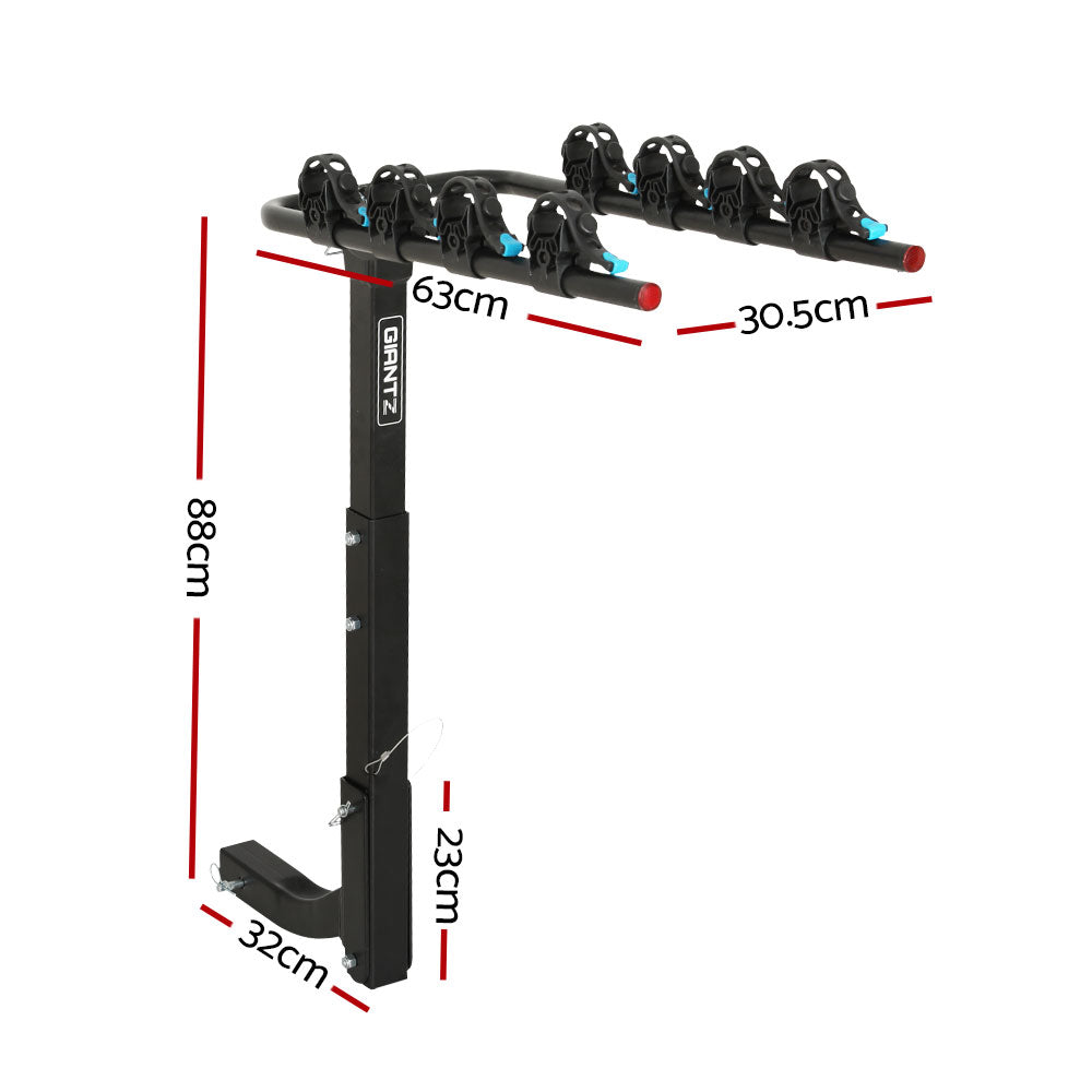 Bicycle Stands & Storage: Giantz 4 Bicycle Carrier Bike Rack Car Rear Hitch Mount 2" Towbar Foldable,Giantz 4 Bicycle Carrier Bike Rack Car Rear Hitch Mount 2" Towbar Foldable