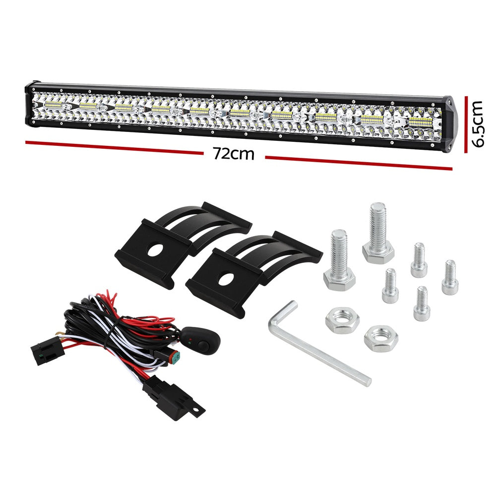 Automotive Lights: Giantz LED Driving Light 28 Inch Flood Spot Light Bar Driving Lamp Offroad Truck