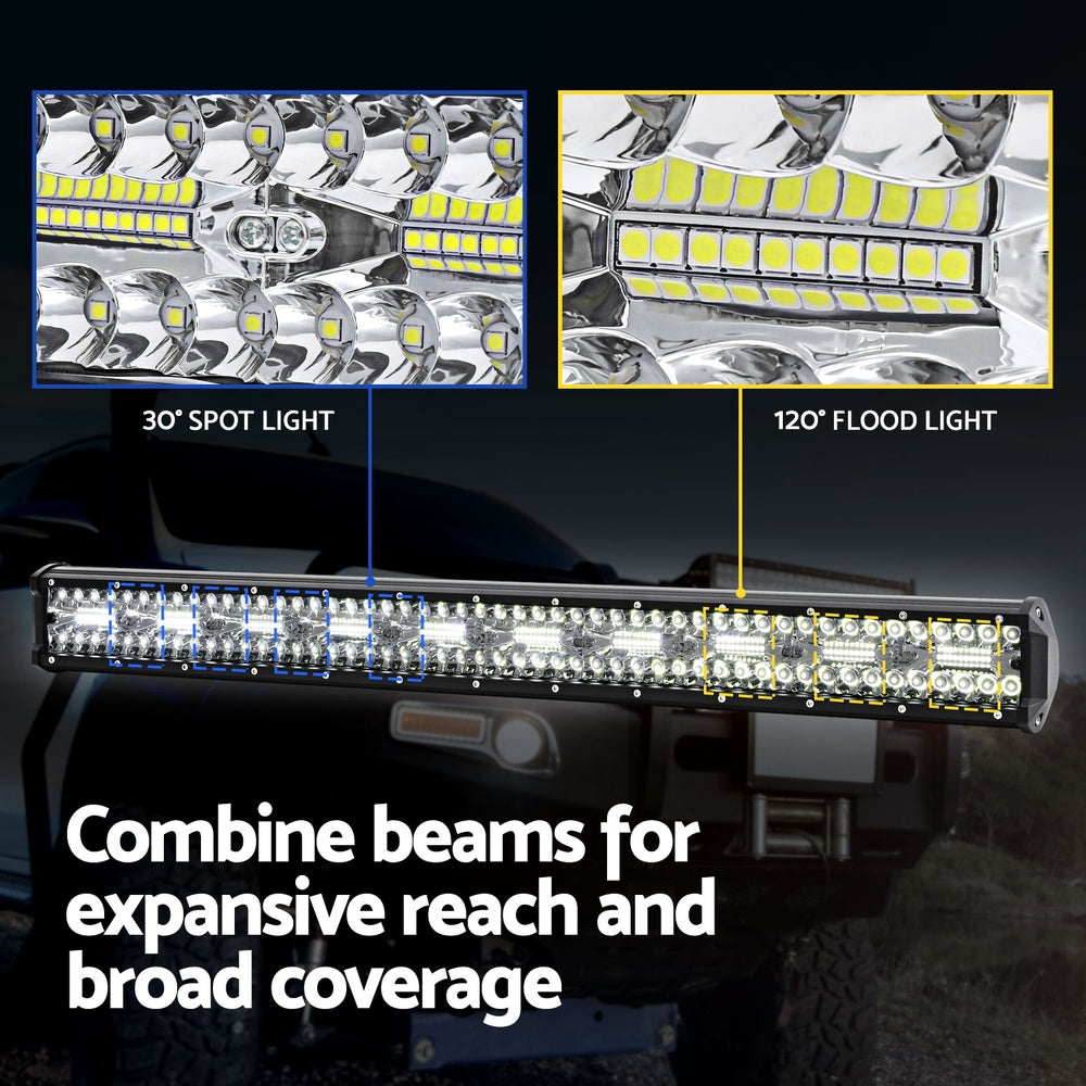 Automotive Lights: Giantz LED Driving Light 28 Inch Flood Spot Light Bar Driving Lamp Offroad Truck